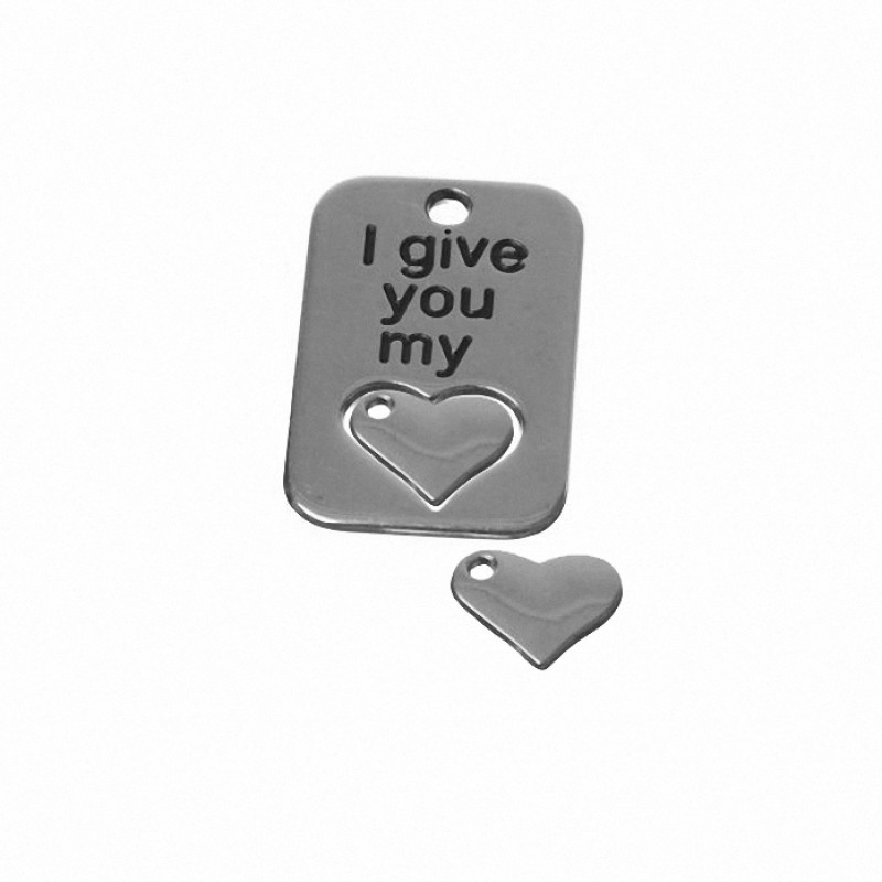 Metallanhänger I give you my heart